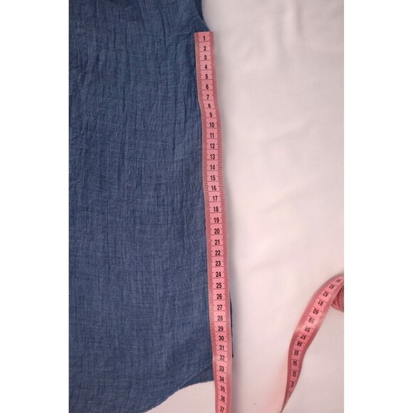 Lauren Conrad‎ women's Blue Tie-Neck Short-Sleeve Blouse size XXL - Picture 9 of 9